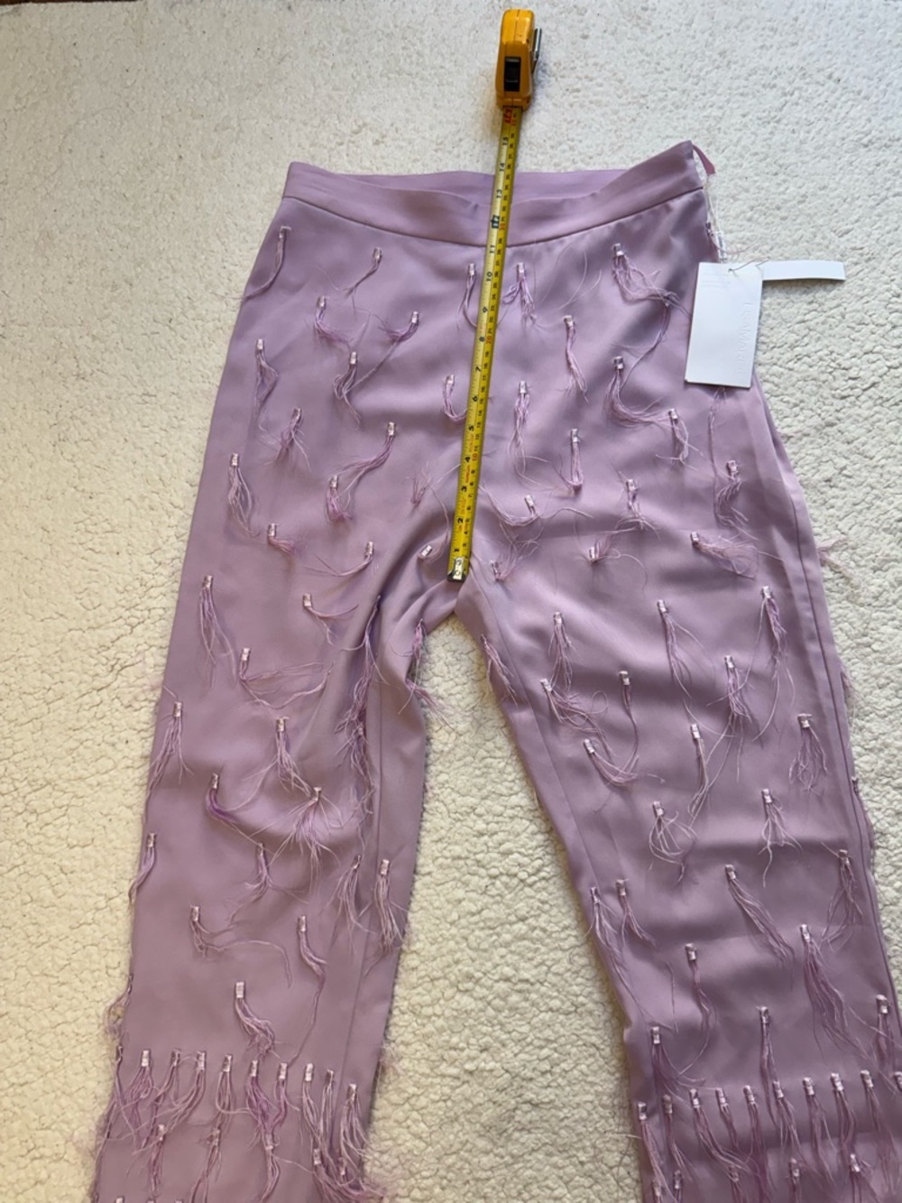 NWT Lisa Maree Wild Love Real Feather Pant in Lilac Size Small $295 - Picture 10 of 13